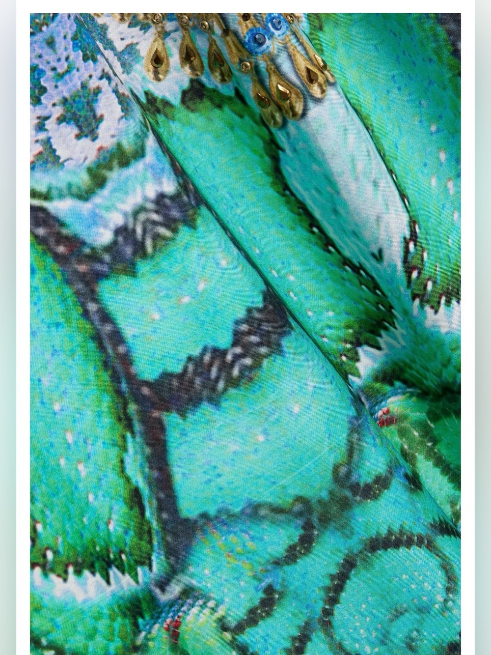 Camilla Turquoise & Blue Cold-Shoulder Maxi Dress - Picture 5 of 6